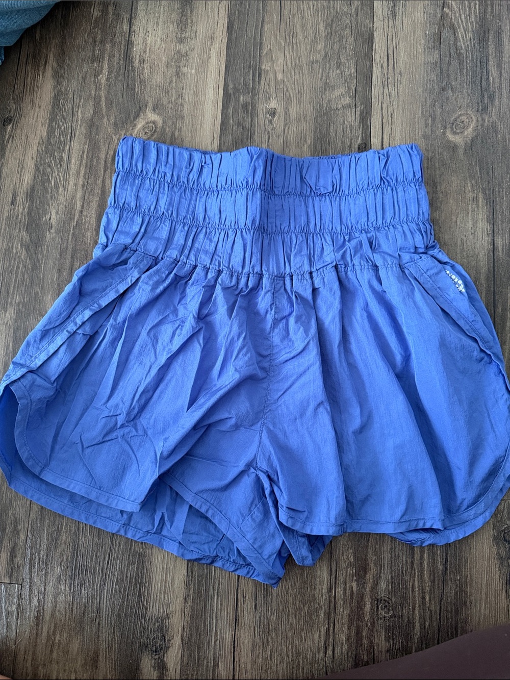 FP Movement by Free People Royal Blue High-Waist Smocked Shorts